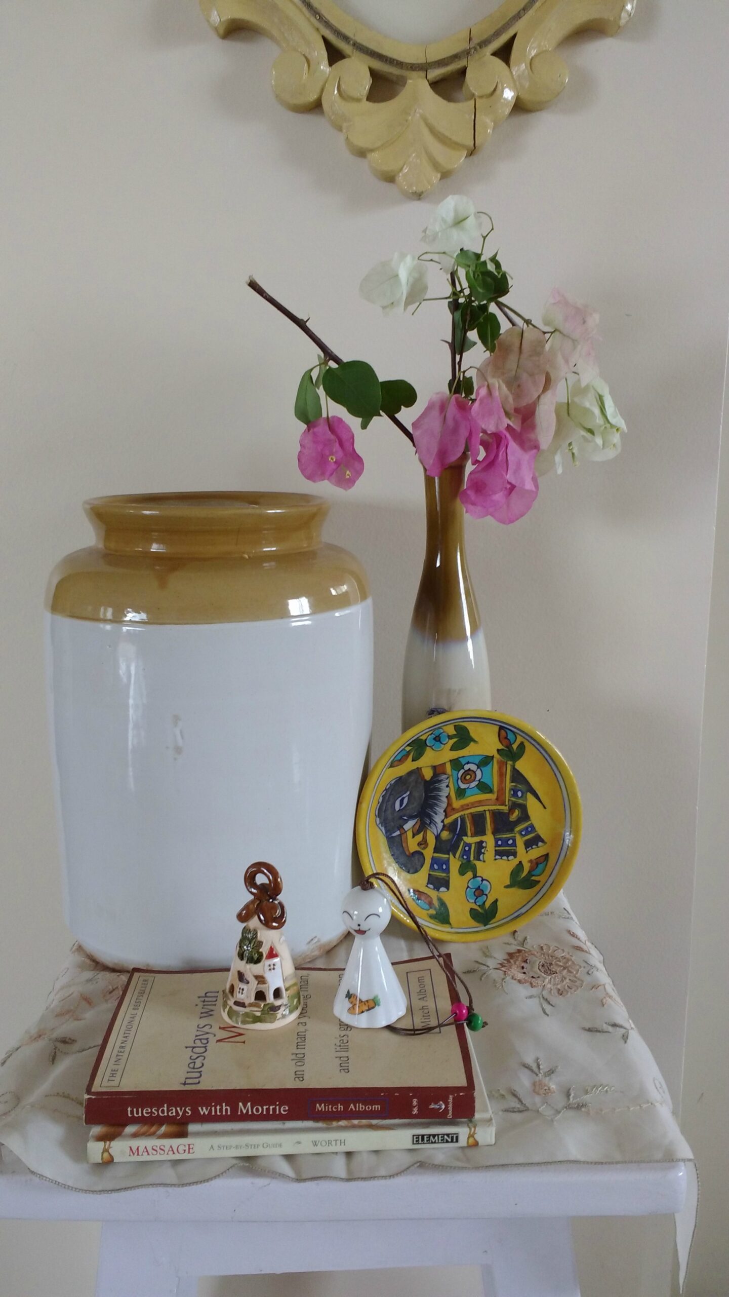 Antique frame, barni and a matching vase