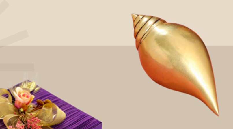 Indian festive home decor | brass conch shell